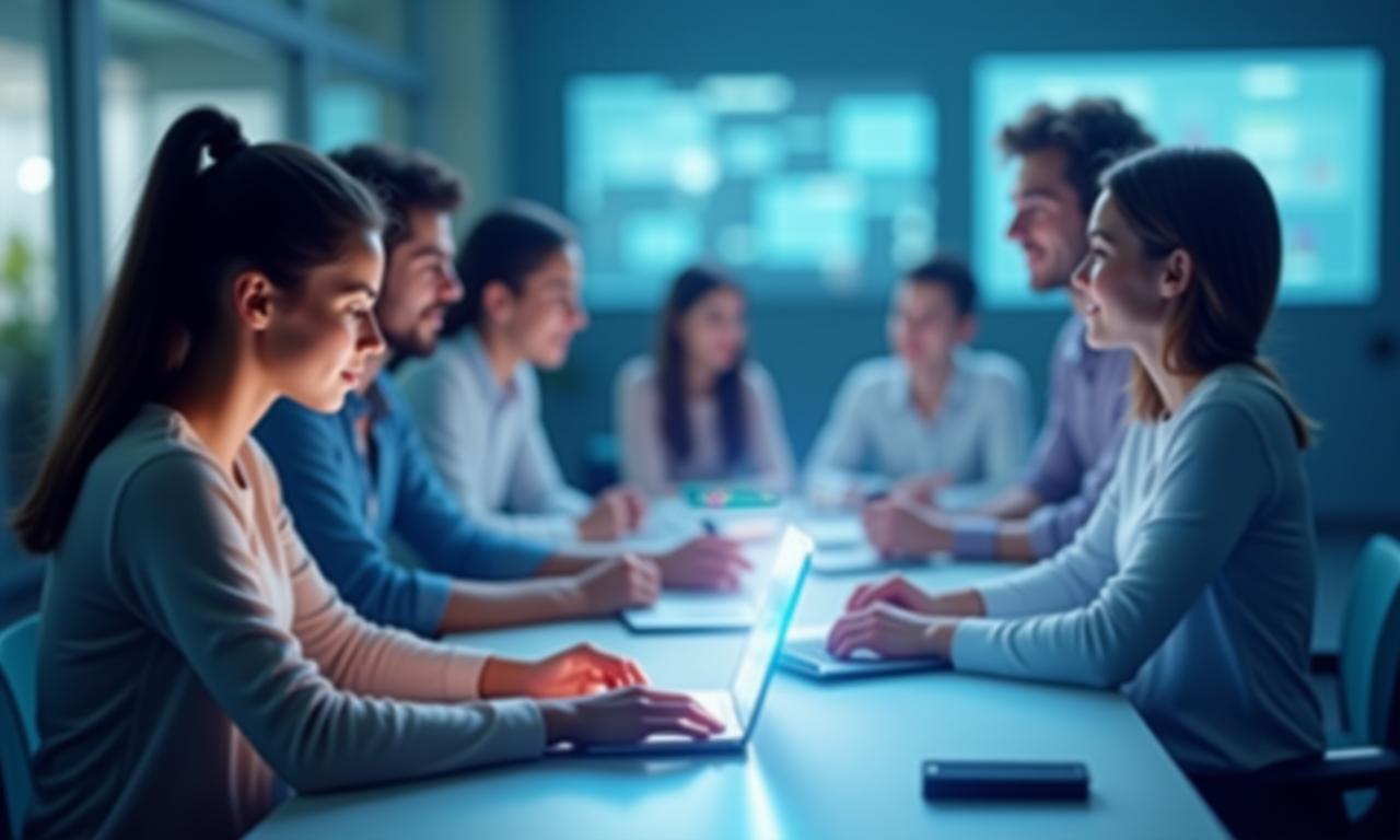 Étudiants utilisant une plateforme e-learning